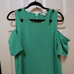 Teal Green Blue Open Shoulder